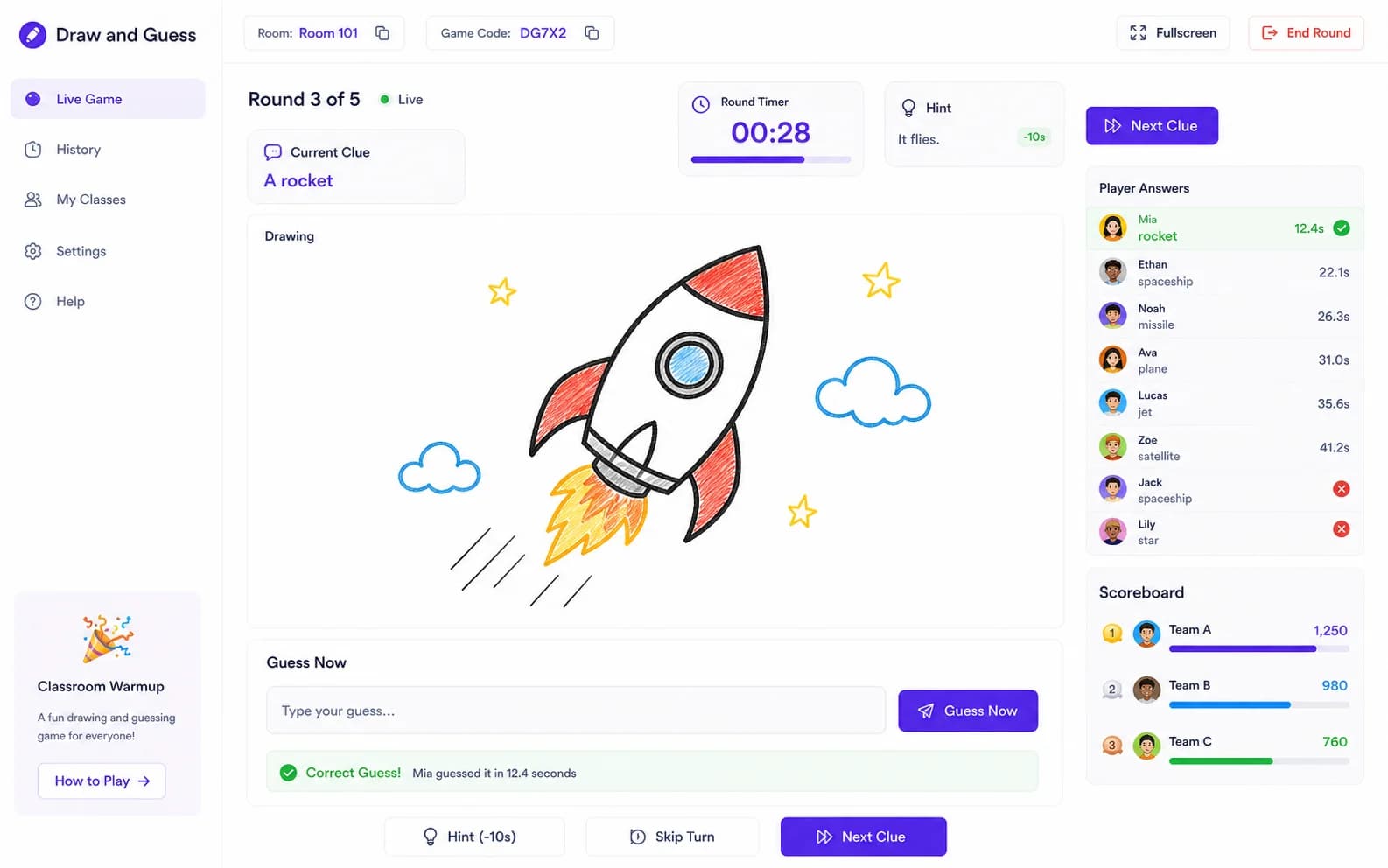 Draw and Guess workflow product screenshot