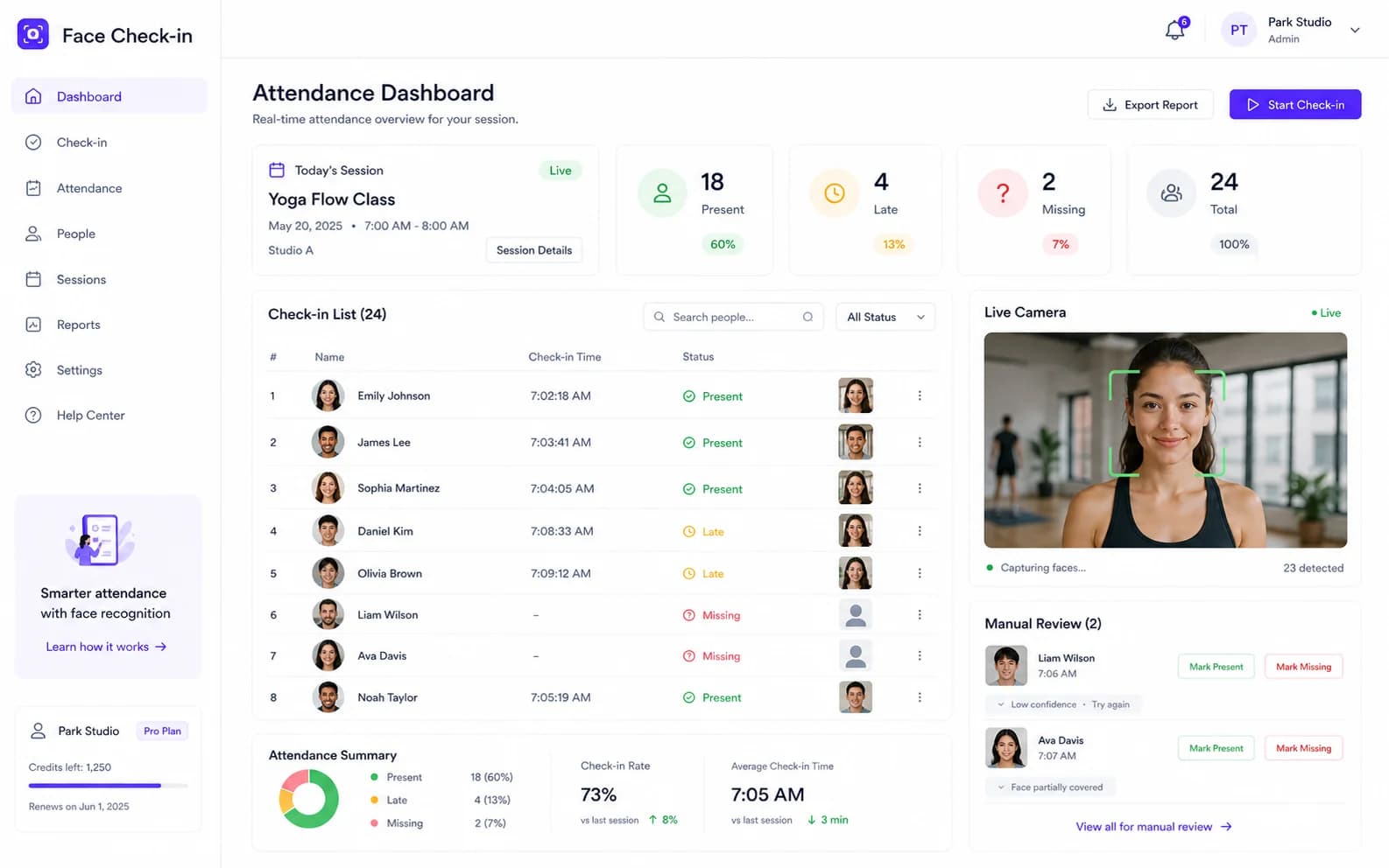 Face Check-in overview product screenshot